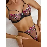 Orchibelle Set: Bügel-BH Sexy Dessous-Set, Damenunterwäsche, BH und String (Set, 2-tlg., mit Tanga) BH-Set mit Panty, Lingerie für Damen, Reizwäsche