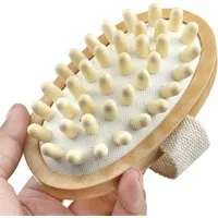 FELIXLEO Beruhigungs- und Entspannungsgerät Holz Massage Körperbürste Trockenbürste Cellulite Peeling Massage, 2-tlg.