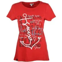 SOCCX T-Shirt Damen mit Pailletten-Artwork Lagoon Diving