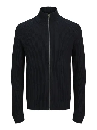 JACK&JONES - JJPANNEL KNIT ZIP CARDIGAN AW25 Sky Captain - Gr. - L