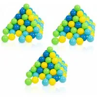 alldoro Bällebad-Bälle 300 bunte Bälle Ø 6 cm mit Tragetasche für Bällebad, Spielzelt & Pool, Spielbälle aus ungiftigem PE-Kunststoff, in Grün, Gelb, Blau & Türkis