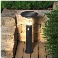 esotec LED Solarleuchte Metall PIR-Standleuchte Amelia H53cm 3Modi 36LEDs 3000K Garten 102746, LED fest integriert