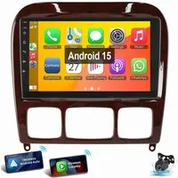 ESSGOO Für Mercedes S/CL Klasse W220 W215 Android15 Autoradio (Digitalradio (DAB), RDS, FM, AM, Carplay Android Auto GPS Navi WIFI BT)