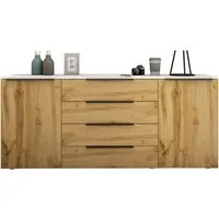 borchardt Möbel Sideboard Tom, moderne Kommode mit dunklen Metallgriffen, 166cm, 2 Türen 4 Schubfächer, variable Einlegeböden, viel Stauraum