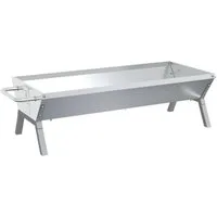 vidaXL Grillkamin Grill Silbern 118x42x30,5 cm Edelstahl