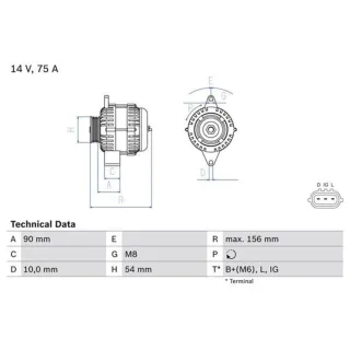 Bosch Lichtmaschine Suzuki Swift Wagon 0986081950