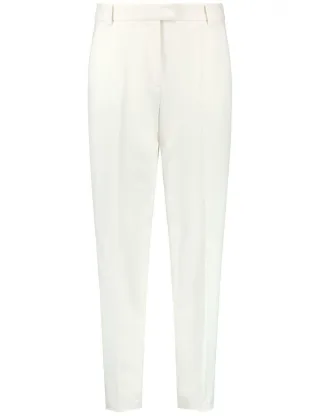 TAIFUN - Elegante Hose Slim Fit beige/weiß - Gr. - 40