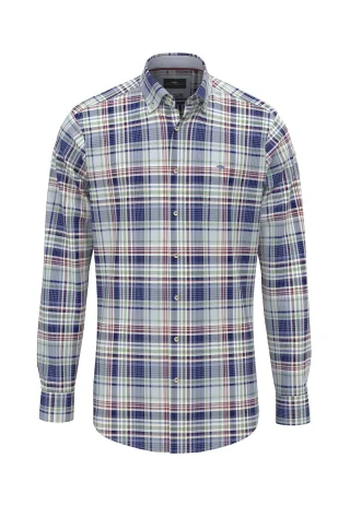 FYNCH-HATTON - Washed Oxford Check, B.D. 1/1 berry - Gr. - 3XL