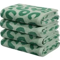 OTTO home Handtuch Set Anna Leopardenmuster, 4-tlg Handtuch-Set, 50x100cm, 100% Baumwolle, Frottiervelours (Set, 4-St), Handtücher, weich, saugstark, modern, Leo, Animal Print