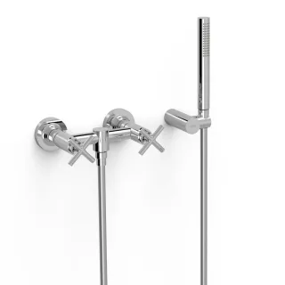Tres Aufputz 2 Griffmischer für Dusche Anti Kalk Messing Handbrause , 28316301 28316301