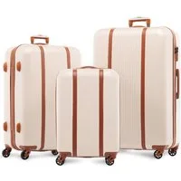 FERGÉ Kofferset Hartschale 3 teilig Koffer Set MILANO, 4 Rollen, (3er Kofferset stabil und leicht mit Zahlenschloß, 3 tlg., Hartschalen-Trolley Set 3 Größen Handgepäck Koffer M XL), Trolley 3er Koffer Set, Reisekoffer 4 Rollen, Premium Rollkoffer
