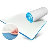 MARQA HOME, Topper Matratzentopper Komfortschicht, Reißverschlüsse, Waschbaren Bezug, Blue Gel, (Packung set, 1 Tlg), Für alle Betten (Boxspringbett) und Matratzen geiegnet