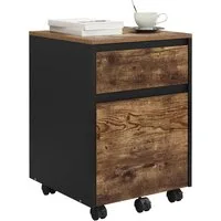 Woltu Rollcontainer, mit 2 Schubladen, Büroschrank auf Rollen, 40x57x40 cm