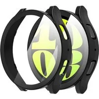 SmartUP Smartwatch-Hülle 2X Hülle für Samsung Galaxy Watch 6 40mm / 44mm Schutzglas Case Tasche, kompletter Rundumschutz