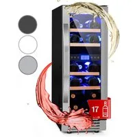 Klarstein Weinkühlschrank Vinovilla Duo 17, für 17 Standardflaschen á 0,75l,2 Zonen Wein Flaschenkühlschrank Weintemperierschrank Weinschrank