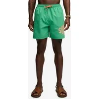 Superdry Badeshorts PRINTED LOGO 16 SWIM SHORT modische Passform, unifarbenes Design, aus Polyester, pflegeleicht