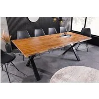 riess-ambiente Esstisch MAMMUT 140cm braun/schwarz - Akazie, Massivholz, X-Gestell, lackiert (Einzelartikel, 1-St), Industrial Design & bis zu 6 Personen – ideal für Dein Loft-Esszimmer