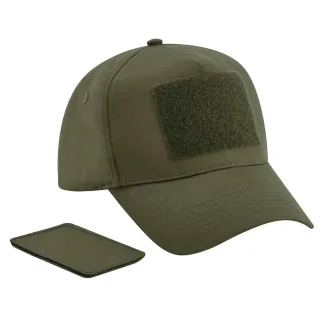 Beechfield - Baseball-Mütze Abnehmbarer Aufnäher für Herren/Damen Unisex (Militärgrün)