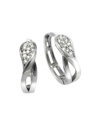 Zeeme Basic Ohrringe Silber 925 rhodiniert mit 24x Zirkonia weiß