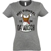 Youth Designz Print-Shirt MEI DIRNDEL IS IN DA WÄSCH Damen T-Shirt mit Fun-Look Dirndl Aufdruck und lustigem Spruch
