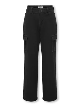 KIDS ONLY - KOGSAFARI MISSOURI HW STR CARGO BJ785 black denim - Gr. - 140