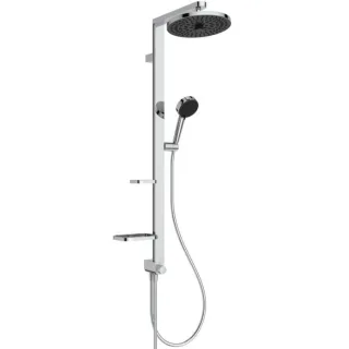 Ideal Standard CERATWIST ALU+ Duschsystem BD585AA 338x501x1104 mm, 2 Ablagen, Handbrause, Kopfbrause Chrom