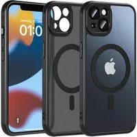 CoolGadget Handyhülle Magnet-Hülle für iPhone 12 Schutzhülle magnetisch 6,1 Zoll, Hülle Matt Stoßfest kompatibel mit Magsafe Zubehör Kameraschutz Case