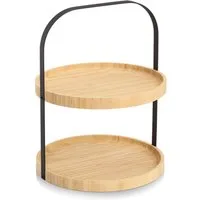 Zeller Present Etagere 2-stufig, Bambus, Metall, Hochwertiges Material