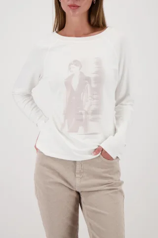 monari - Langarmshirt mit Frauen-Print off-white - Gr. - 44