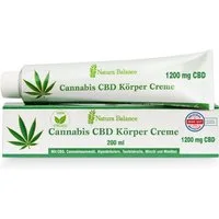 Natura Balance Körpercreme 200ml Cannabis Creme mit 1200mg CBD Teufelskralle Alpenkräuter kühlend, kann wohltuend wirken für Muskeln und Gelenke