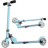 COSTWAY Scooter Kinder Cityroller, Aluminium, höhenverstellbar, klappbar, mit 2 LED Räder