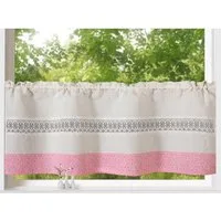 Weckbrodt Scheibengardine Alicia (1 St), Stangendurchzug, blickdicht, Stabtunnel, blickdicht, Bordüre, Kante, Gardine, HxB 45x120cm, Store