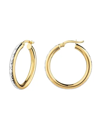 Fascination by Ellen K. Creolen 585/- Gelbgold glanz bicolor diamantiert