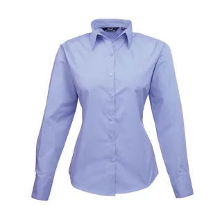 Premier - Bluse für Damen Langärmlig (Mittelblau)