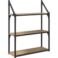 vidaXL Regal Wandregal Wandhalterung Artisan-Eiche 60 x 21 x 78,5 cm, 1-tlg.