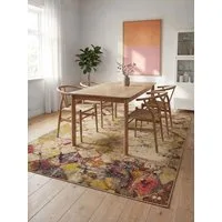 benuta Teppich Casa, rechteckig, Höhe: 11 mm, Teppich Wohnzimmer, Esszimmer, Schlafzimmer, Flur, Farbenfroh, Retro