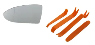 Spiegelglas Spiegel Glas Asphärisch Weiss Beheizt LINKS + Hebelwerkzeug für VW Golf 7 VII