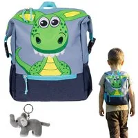 fabrizio® Kinderrucksack Rucksack Jungen Mädchen Kindergarten Tasche, Kindergartenrucksack Kinder Handgepäck 20643 Dino Grün Grau +Elefant