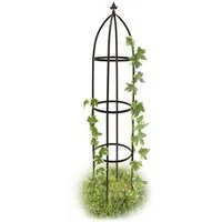 relaxdays Rankhilfe Obelisk Metall braun 190 cm