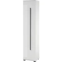 Home affaire Hochschrank Cantara, Badschrank in Hochglanz Weiß, Hochschrank im modernen Design mit schwarzen Griffen, ausreichend Stauraum