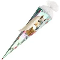 Roth Ideen Schultüte Schultüte Pferd Bella - sechseckig 85 cm Wollmähne und Glitzerborte