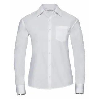 Russell Collection - Formelles Hemd Pflegeleicht für Damen Langärmlig (Weiß)