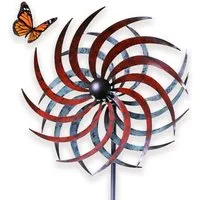 matches21 HOME & HOBBY Gartenstecker Gartendeko Windrad in 175 cm, wetterfester Gartenstecker in Rot (1-St) Windmühle in Spiralform aus Metall