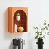 en.casa Wandregal, »Jäller« Metall 40 x 30 x 13 cm Orange
