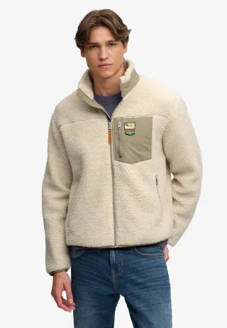 Superdry - Mountain Full Zip Fleece Bedeckt Beige/Silber - Gr. - XL