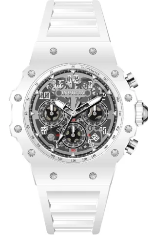 Invicta Racing 69668 Herrenuhr - Quarzwerk - Acryl mit silbernem Zifferblatt - 43 mm