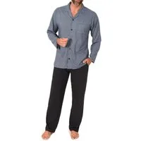 Normann Pyjama Herren Langarm Schlafanzug zum durchknöpfen, auch in Übergrössen