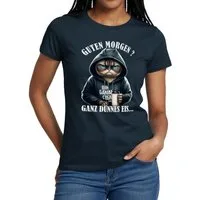 Spreadshirt T-Shirt Guten Morgen Ganz Dünnes Eis Katze Frauen T-Shirt (1-tlg)