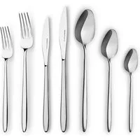 Karaca Besteck-Set New Flow Elegance Gold Besteckset für 12 Personen 84-teilig Edelsta (84-tlg), 12 Personen, Edelstahl, bruchfest rostfrei