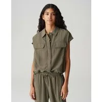 OPUS Kurzarmbluse FROPI Regular mit Utility Details